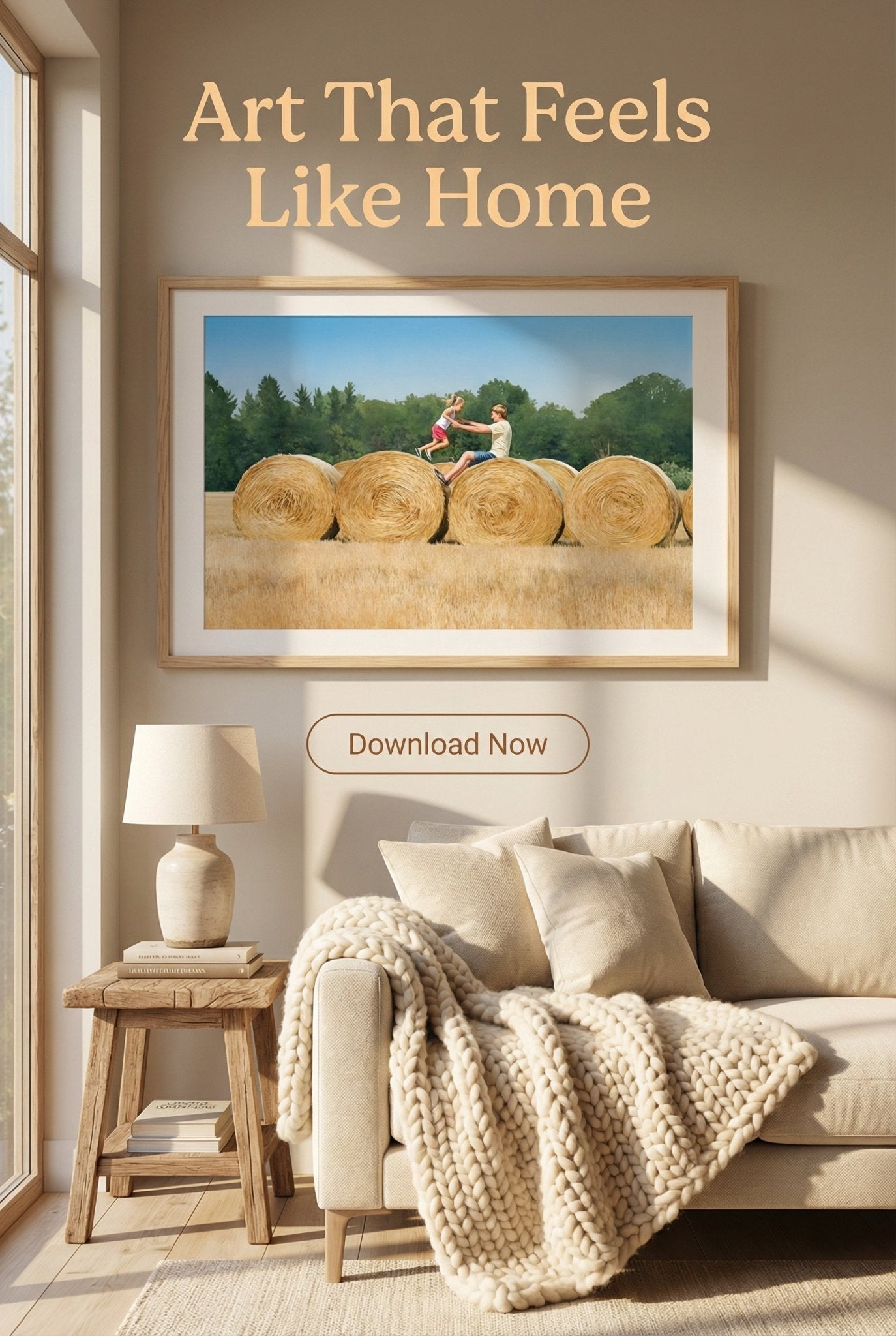 Jumping On Round Bales - Digital Wall Art – Instant Download - Chesapeake Farms LLC - Gourmet Jams/Jellies & Coffee - Original Artworks - Antiques