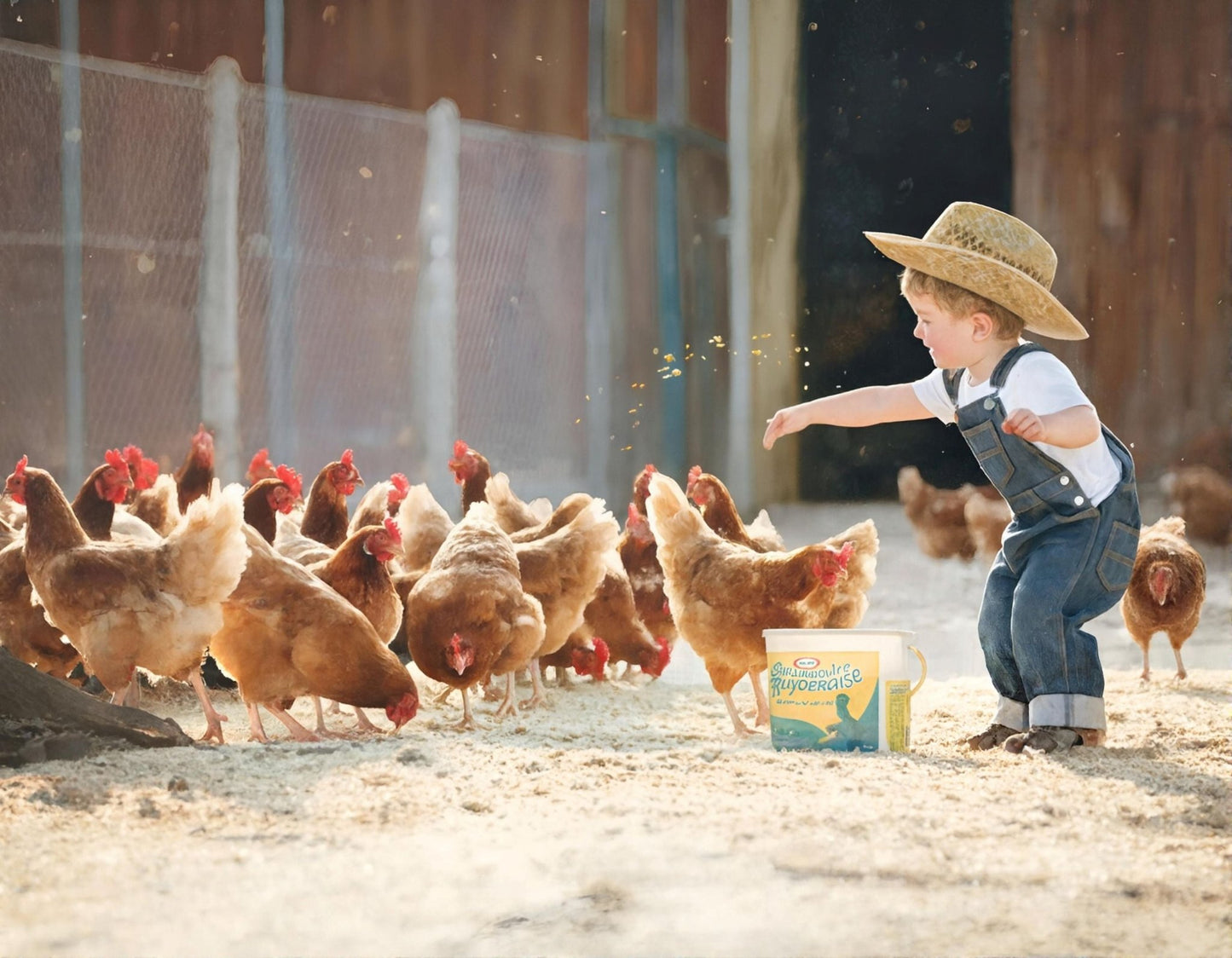 Little Farmer Feeding Chickens - Digital Wall Art – Instant Download - Chesapeake Farms LLC - Gourmet Jams/Jellies & Coffee - Original Artworks - Antiques