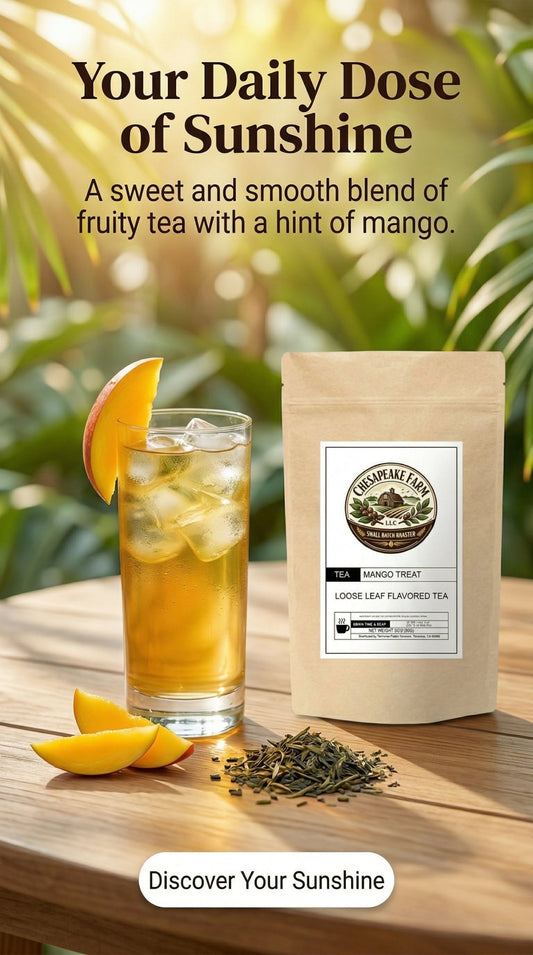 Mango Treat – Sweet, Smooth & Perfect for Hot or Iced Tea - Chesapeake Farms LLC - Gourmet Jams/Jellies & Coffee - Original Artworks - Antiques