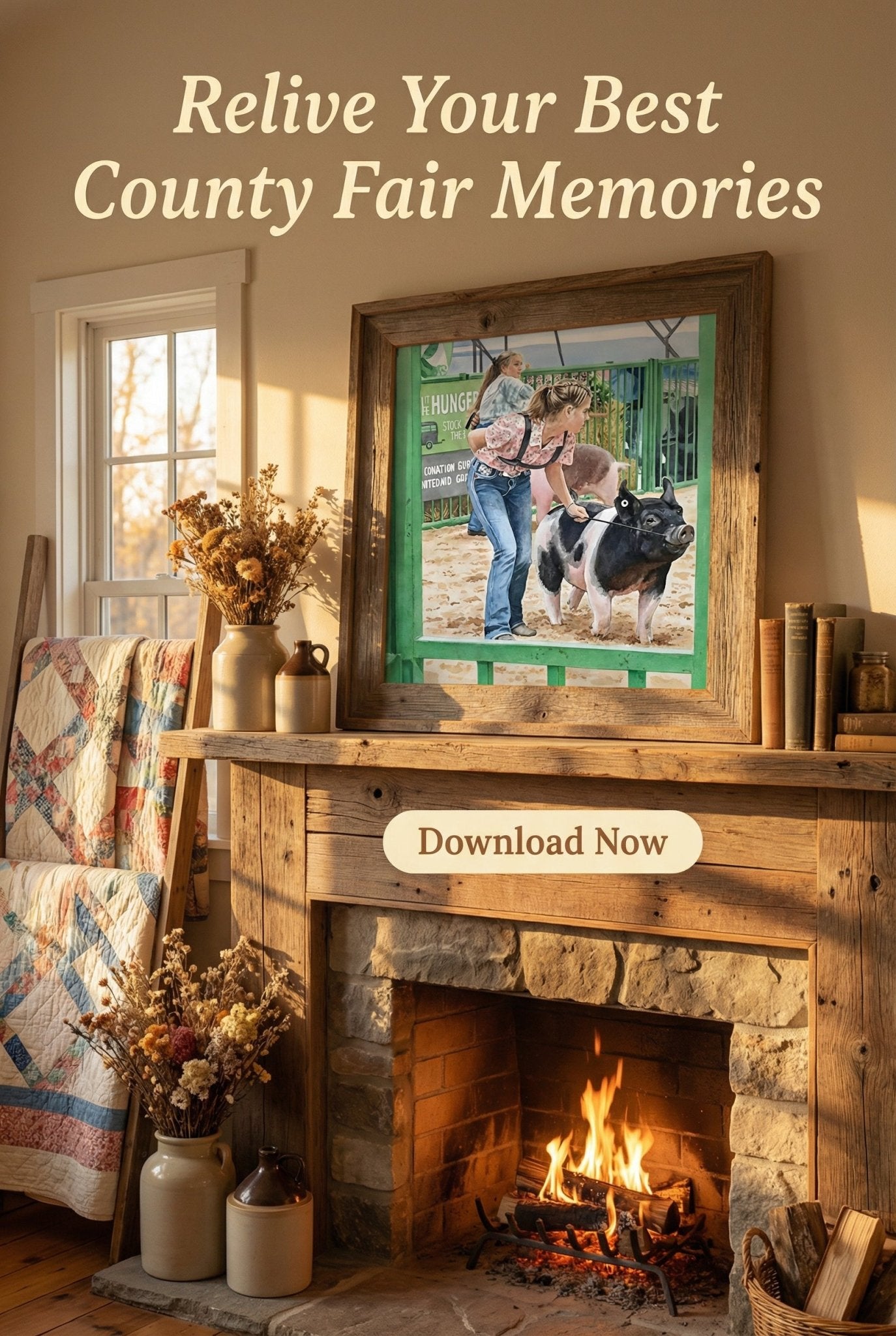 Market Hog Class - Digital Wall Art – Instant Download - Chesapeake Farms LLC - Gourmet Jams/Jellies & Coffee - Original Artworks - Antiques