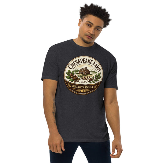 Men’s Premium Heavyweight Tee - Chesapeake Farms LLC - Gourmet Jams/Jellies & Coffee - Original Artworks - Antiques