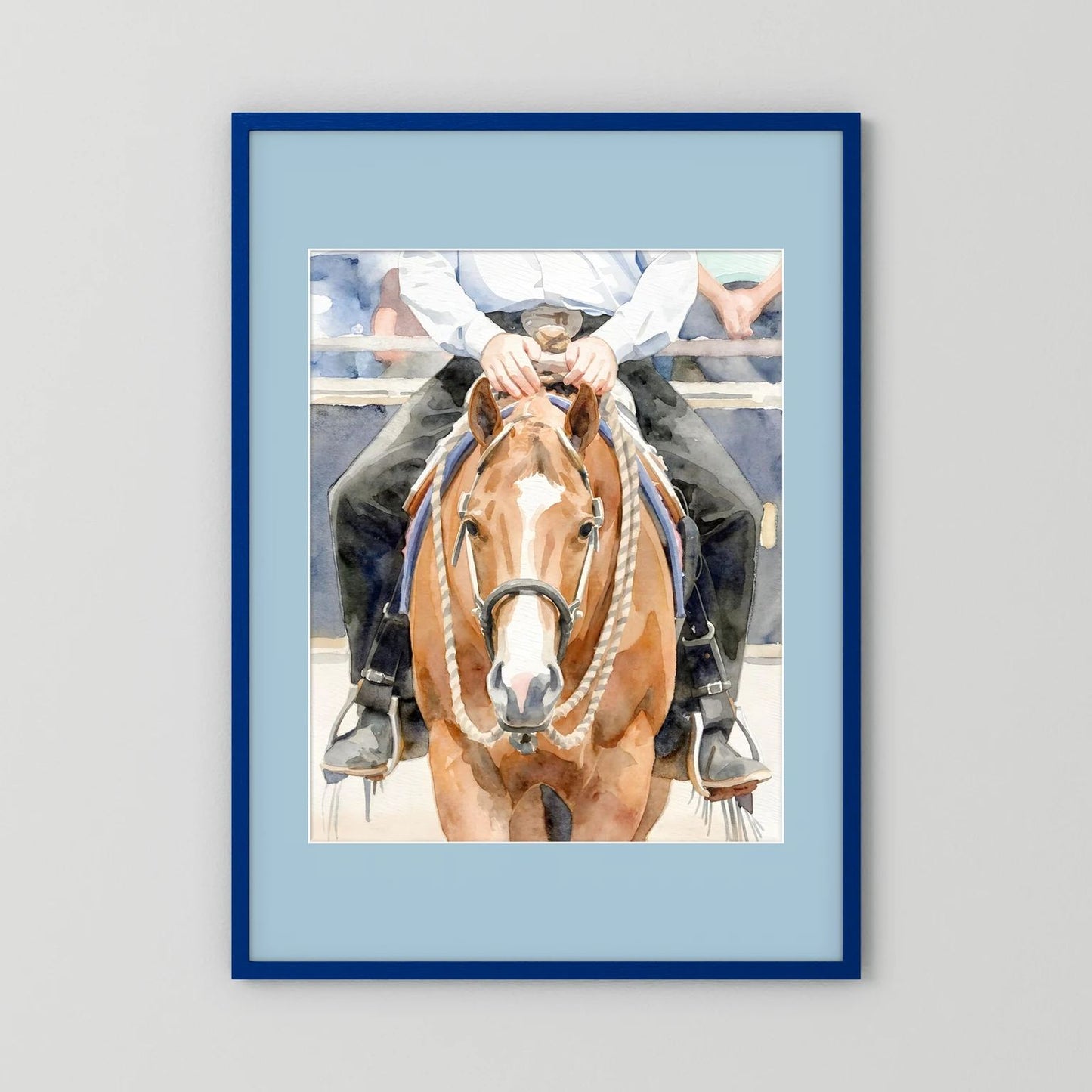 Waiting For Results - Western Pleasure Quarter Horse in Watercolors