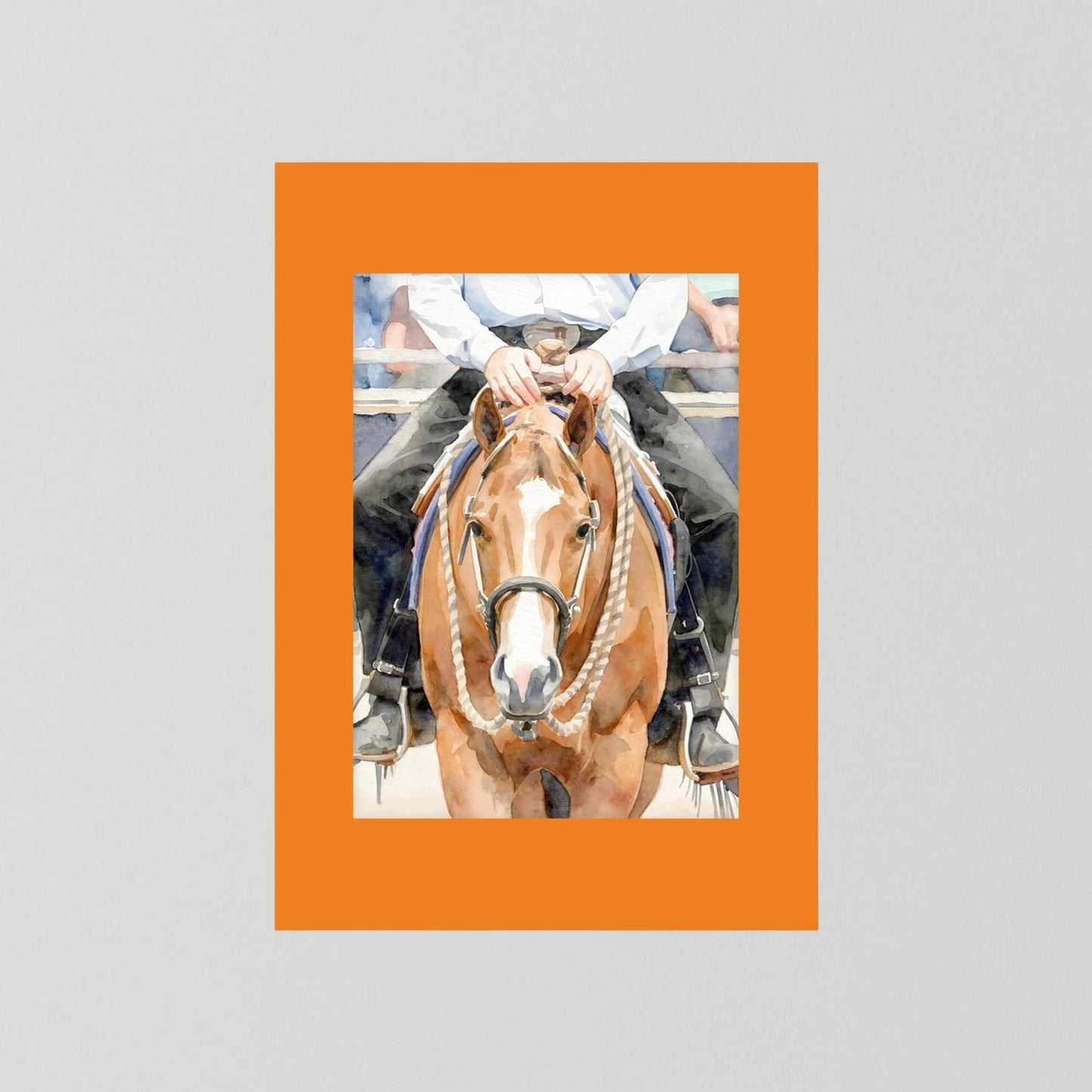 Waiting For Results - Western Pleasure Quarter Horse in Watercolors