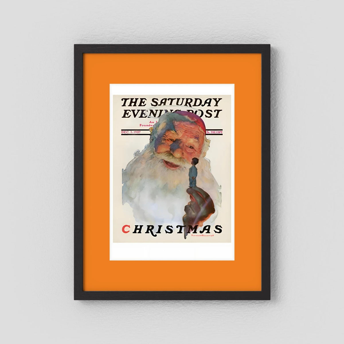 Norman Rockwell “Christmas, 1927” Vintage Santa Print – Heavy Matte Cardstock