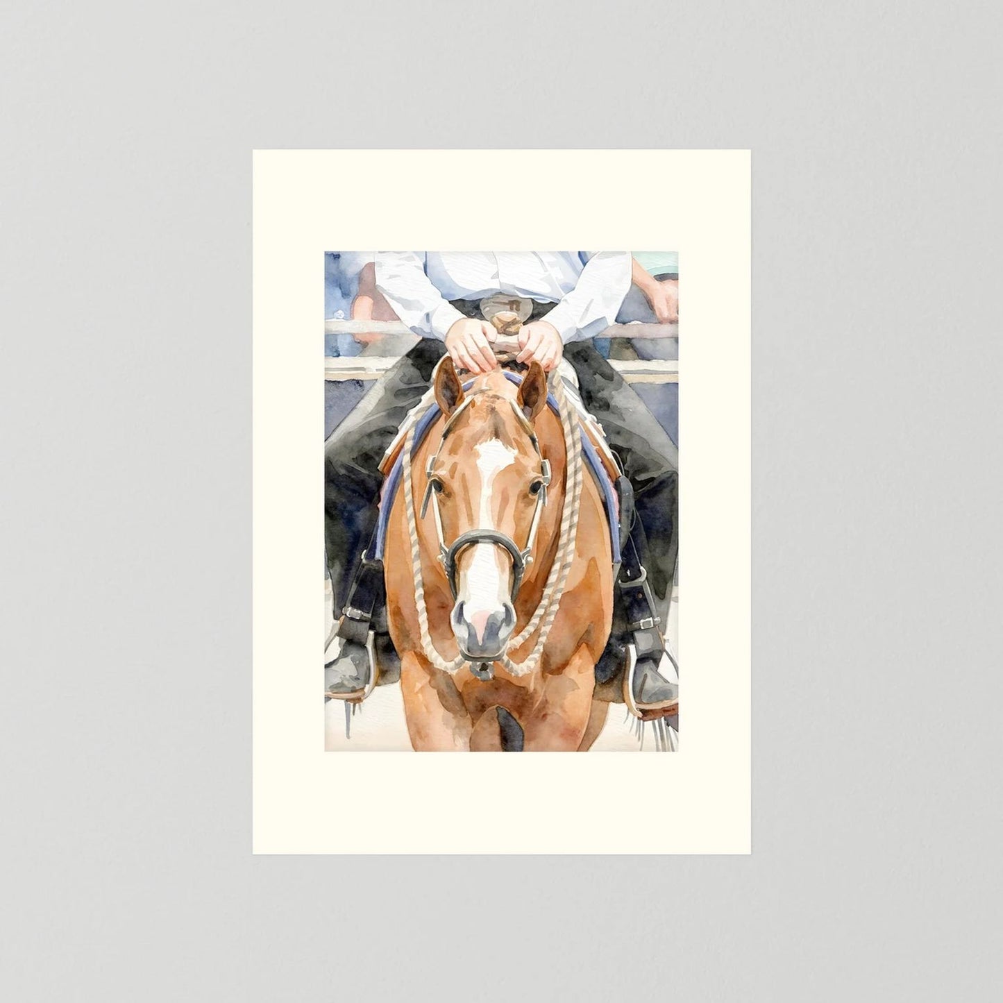 Waiting For Results - Western Pleasure Quarter Horse in Watercolors