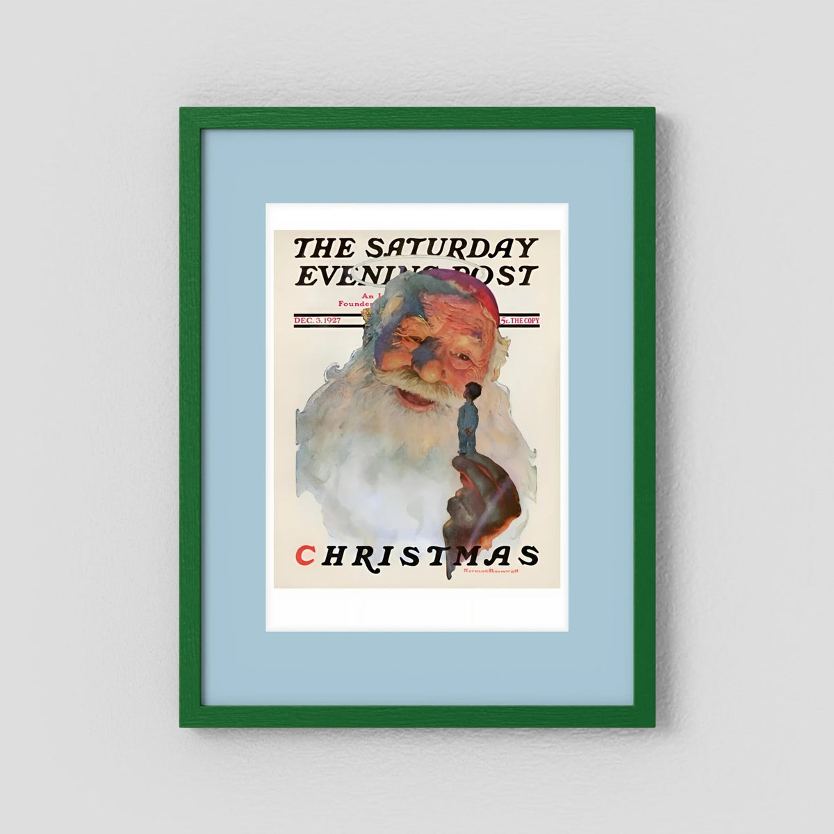 Norman Rockwell “Christmas, 1927” Vintage Santa Print – Heavy Matte Cardstock