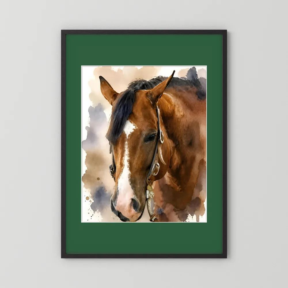 Bridle & Soft Wash — Quarter Horse Watercolor