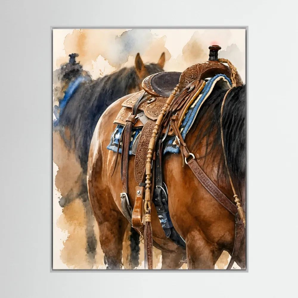 Delta Saddlework — Quarter Horse Watercolor