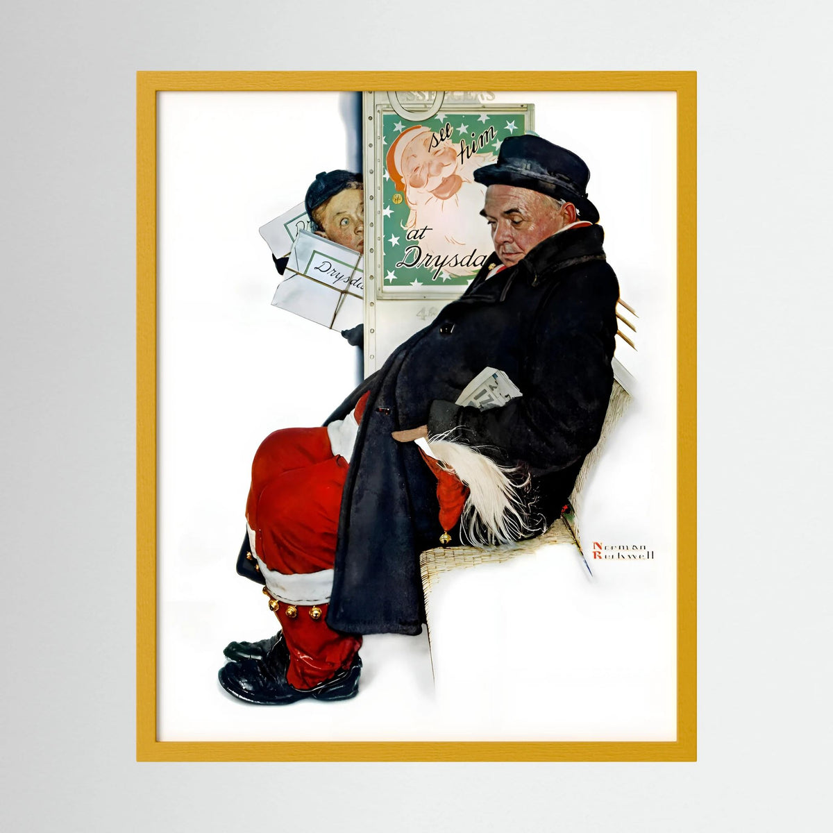 Norman Rockwell “Off Duty Santa” 1940 Vintage Christmas Art Print