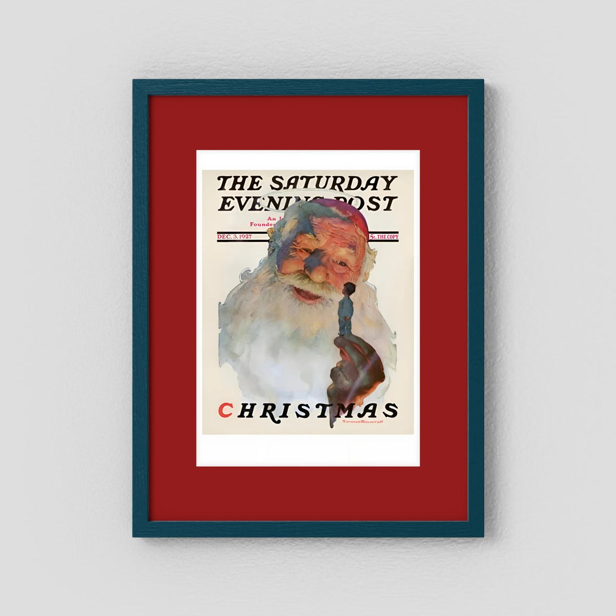 Norman Rockwell “Christmas, 1927” Vintage Santa Print – Heavy Matte Cardstock