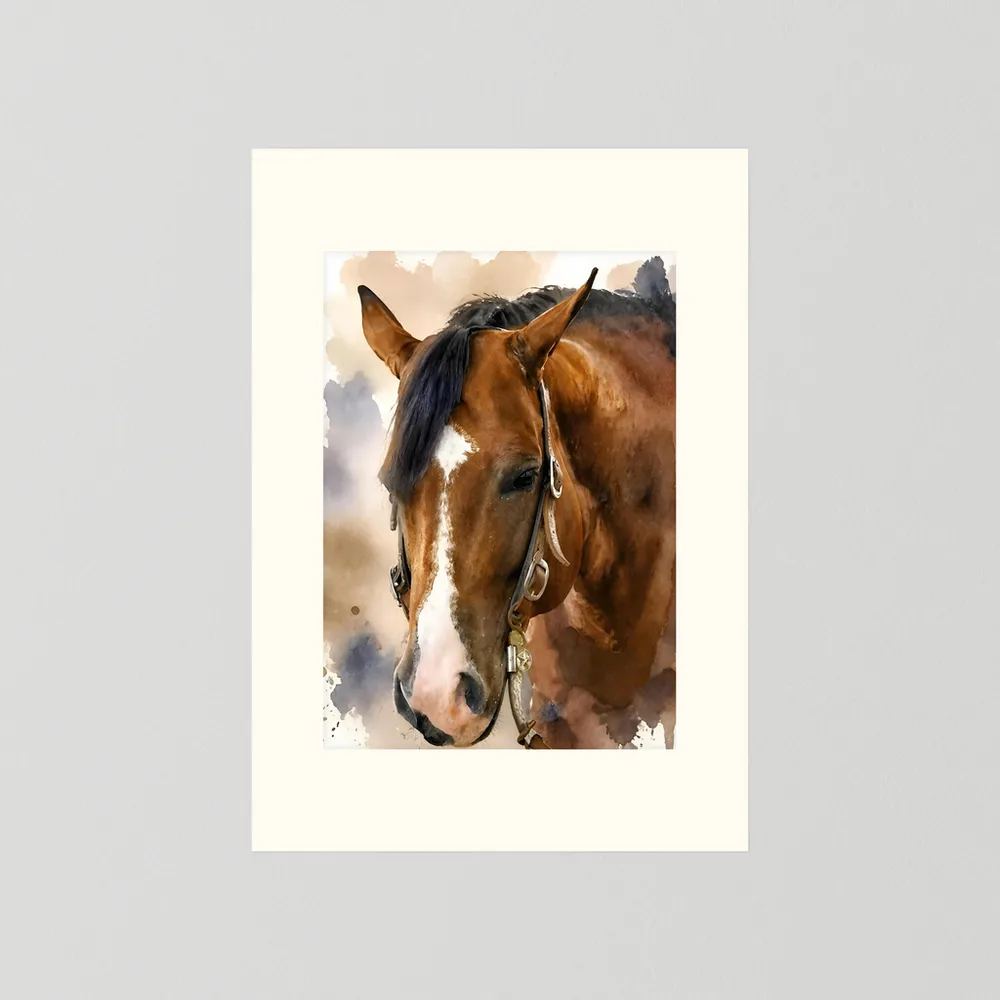 Bridle & Soft Wash — Quarter Horse Watercolor