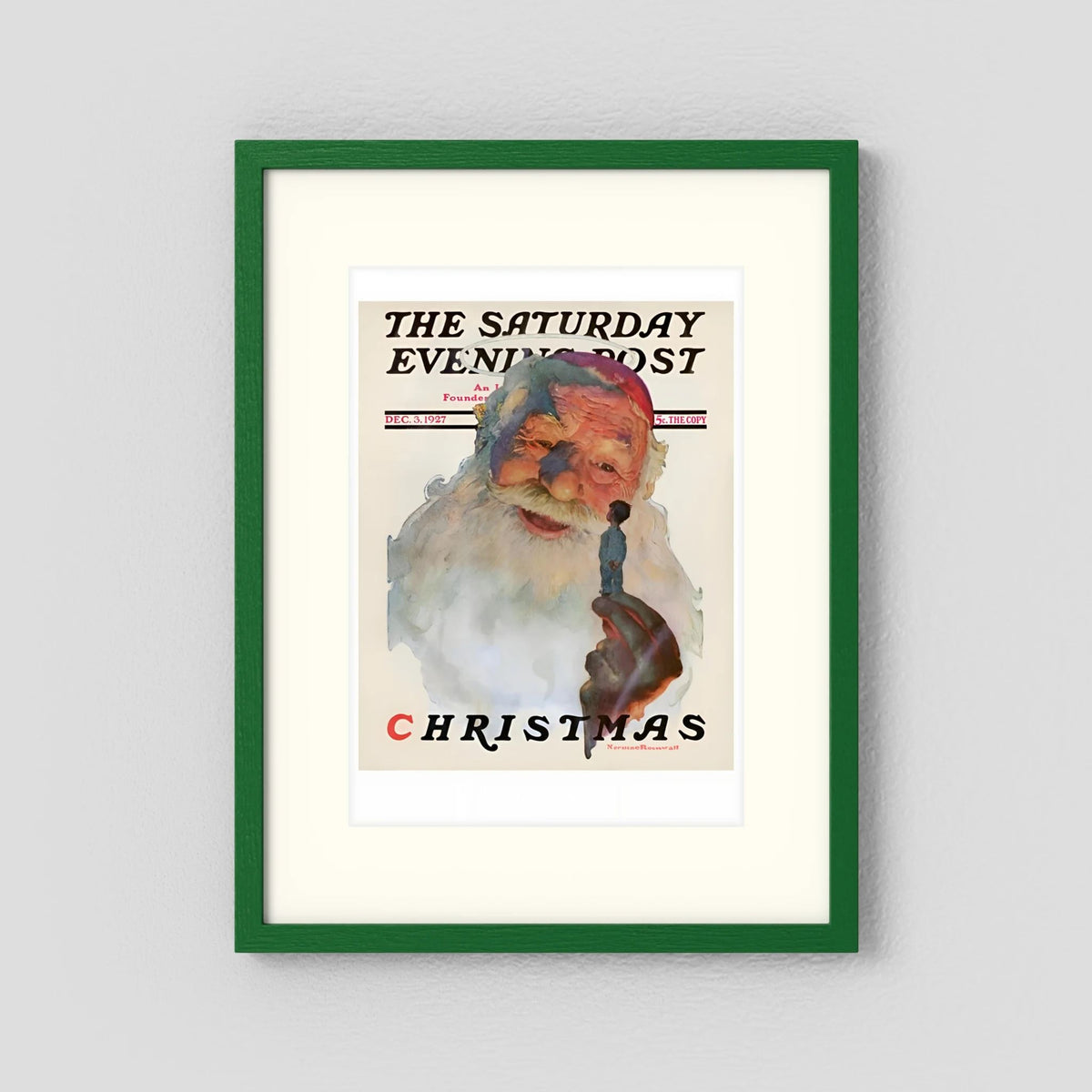 Norman Rockwell “Christmas, 1927” Vintage Santa Print – Heavy Matte Cardstock