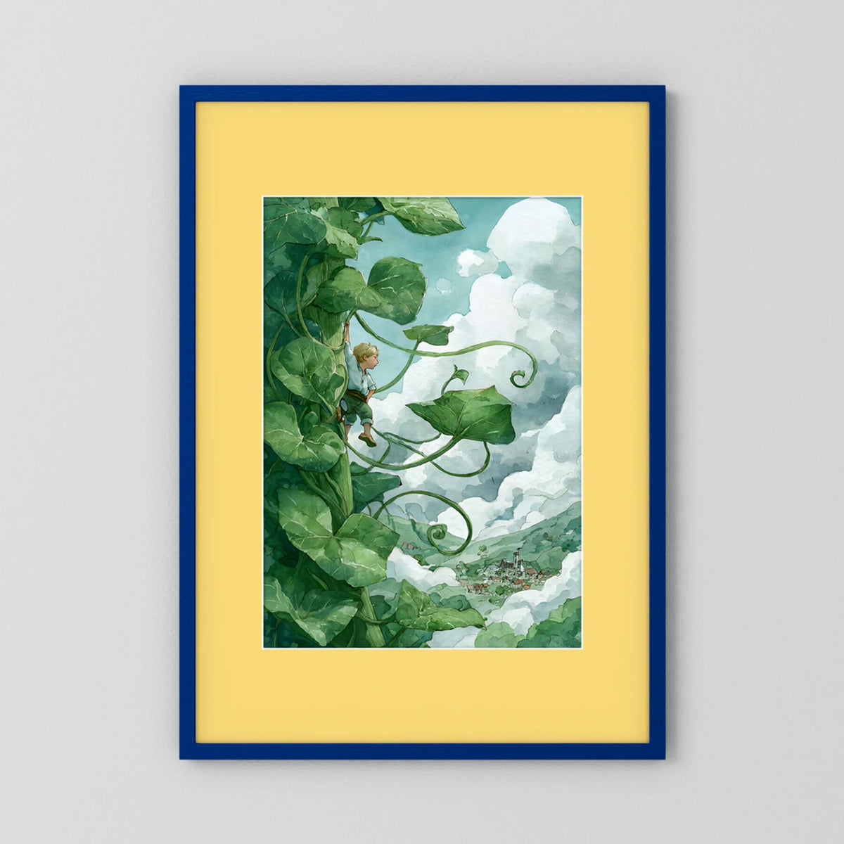 Jack’s Ascent to the Clouds - Jack and the Beanstalk in Watercolors