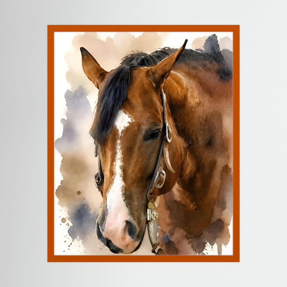 Bridle & Soft Wash — Quarter Horse Watercolor