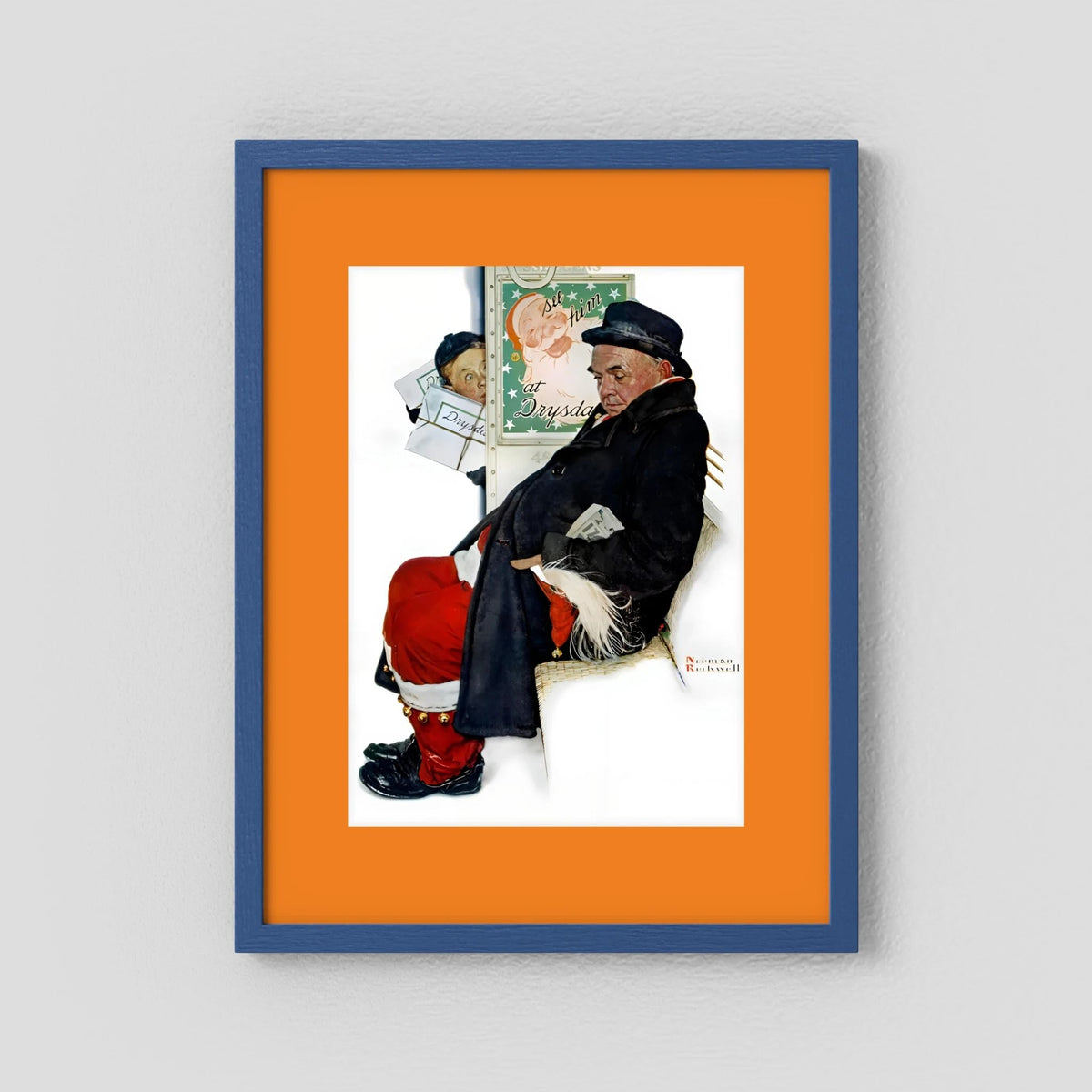 Norman Rockwell “Off Duty Santa” 1940 Vintage Christmas Art Print