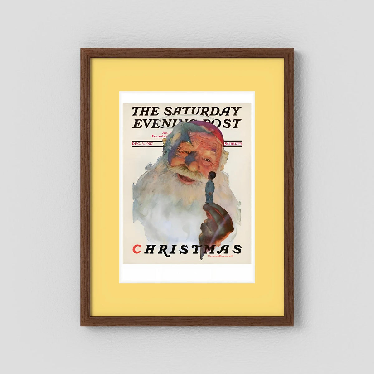 Norman Rockwell “Christmas, 1927” Vintage Santa Print – Heavy Matte Cardstock