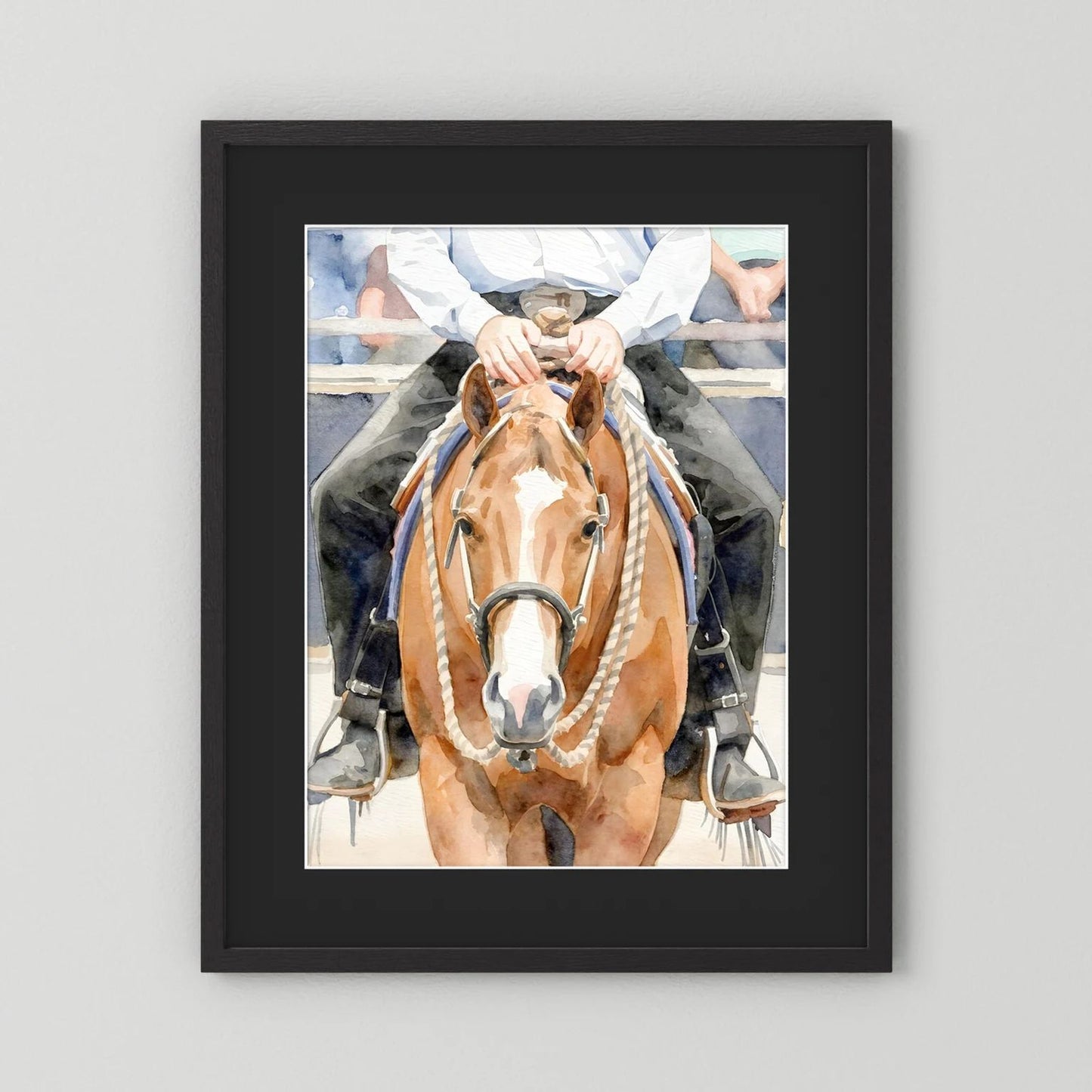 Waiting For Results - Western Pleasure Quarter Horse in Watercolors