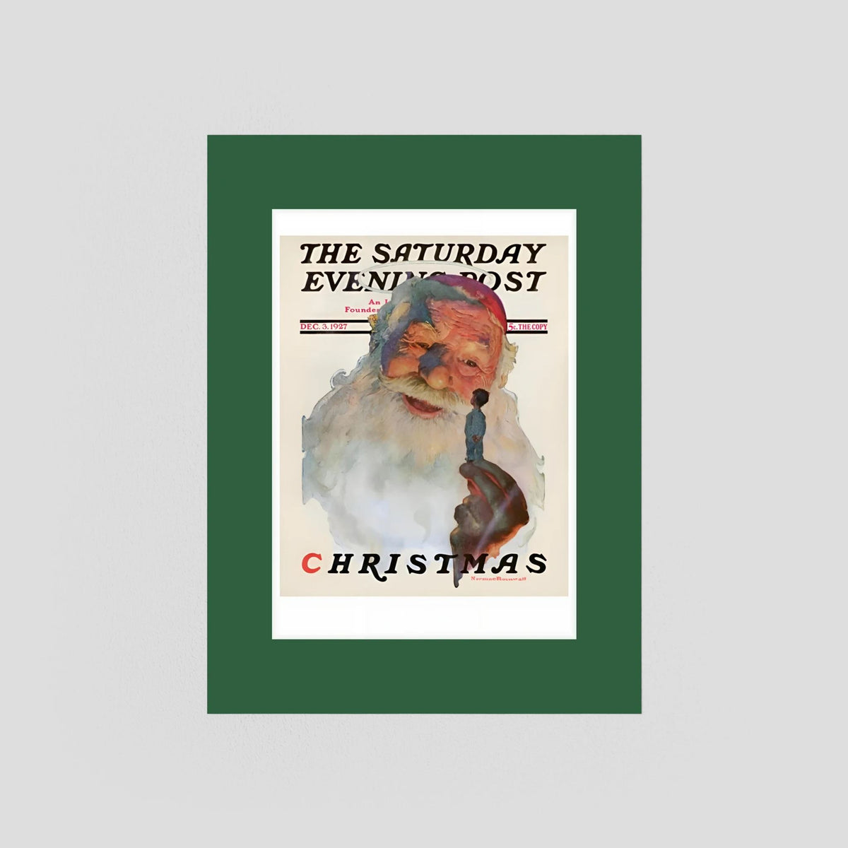Norman Rockwell “Christmas, 1927” Vintage Santa Print – Heavy Matte Cardstock