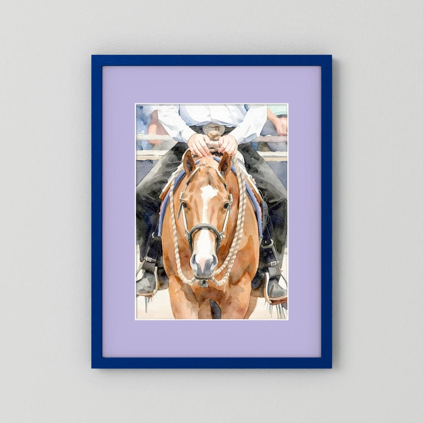 Waiting For Results - Western Pleasure Quarter Horse in Watercolors