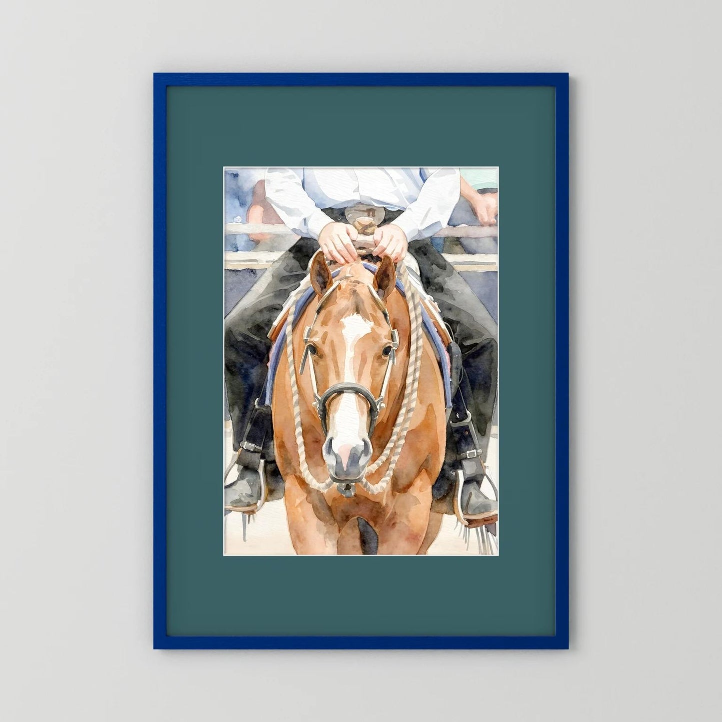 Waiting For Results - Western Pleasure Quarter Horse in Watercolors