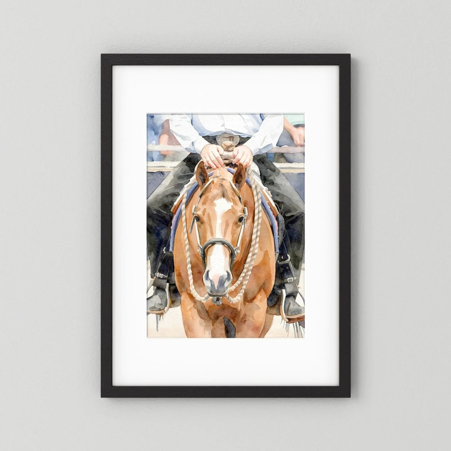 Waiting For Results - Western Pleasure Quarter Horse in Watercolors