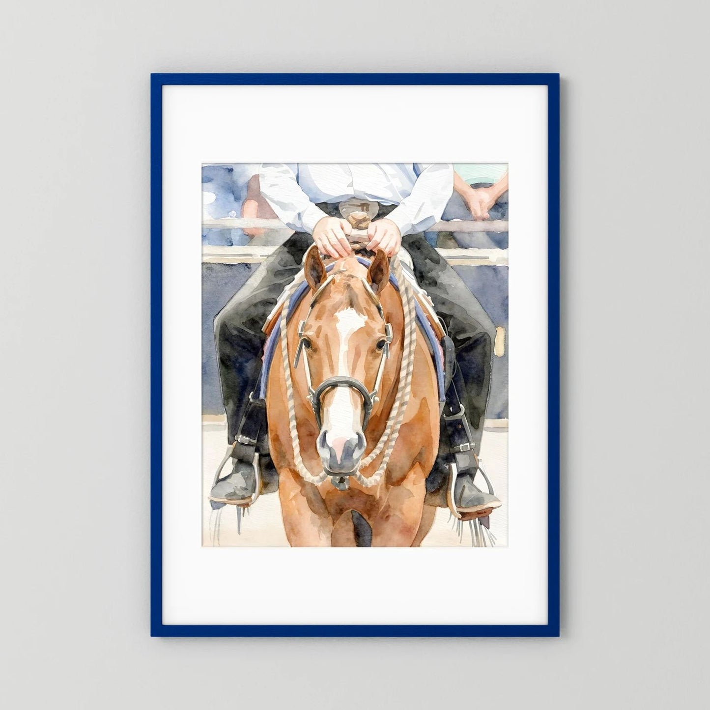 Waiting For Results - Western Pleasure Quarter Horse in Watercolors