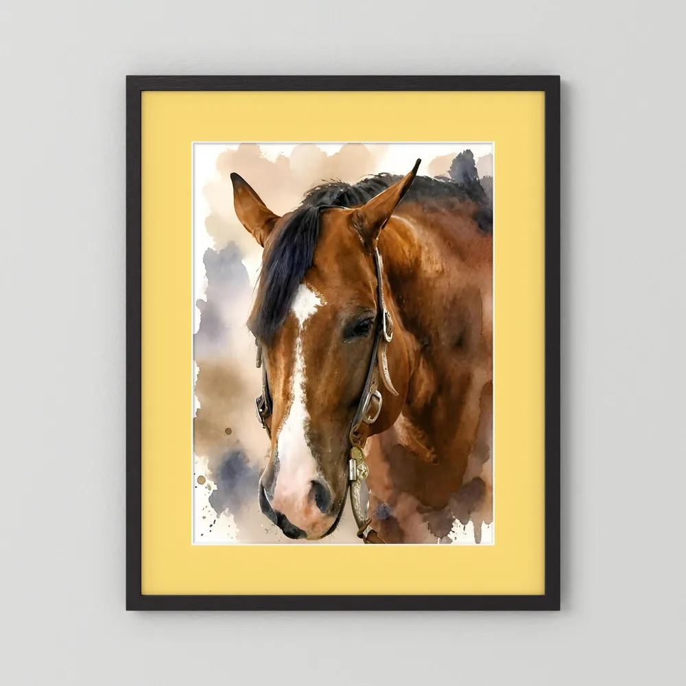 Bridle & Soft Wash — Quarter Horse Watercolor