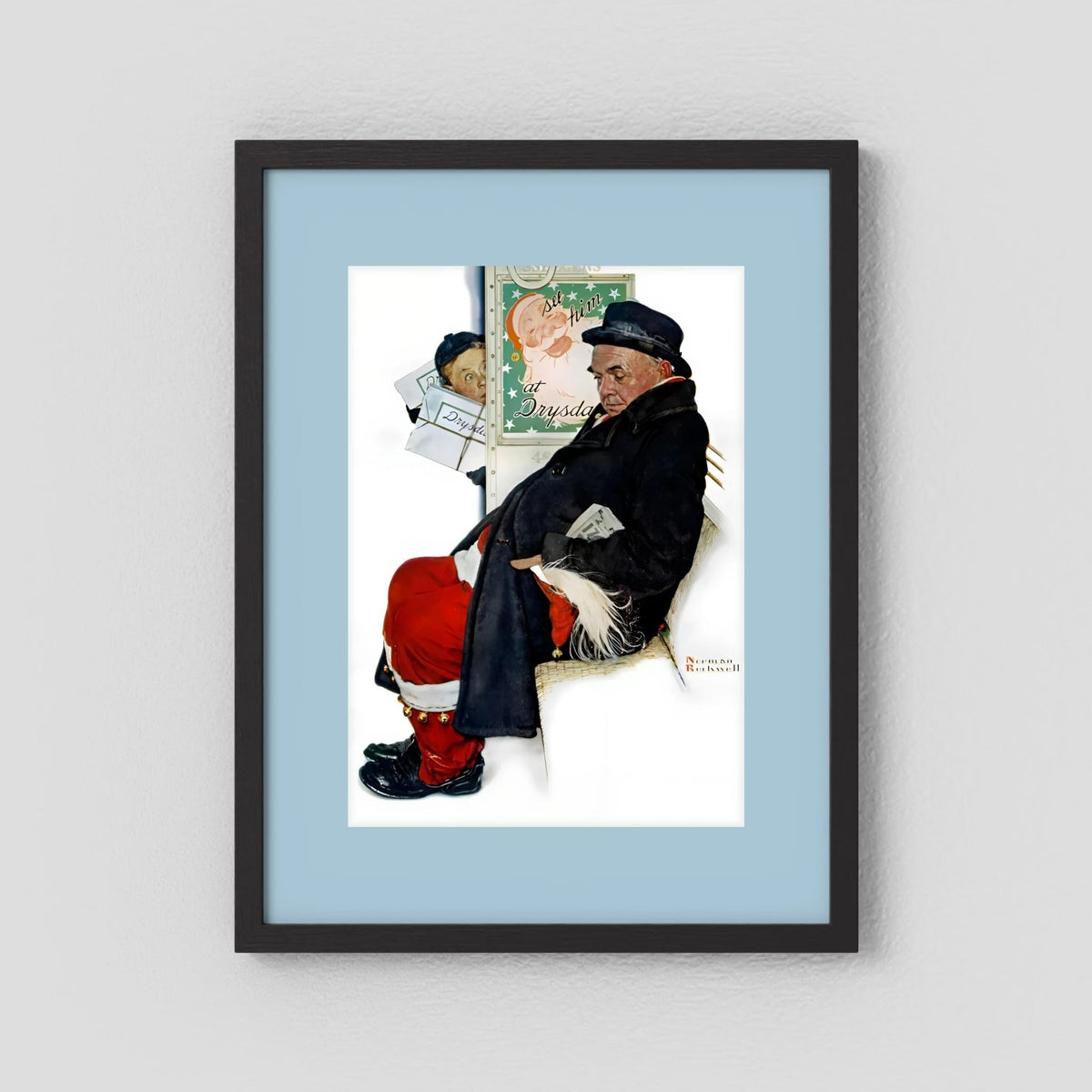 Norman Rockwell “Off Duty Santa” 1940 Vintage Christmas Art Print