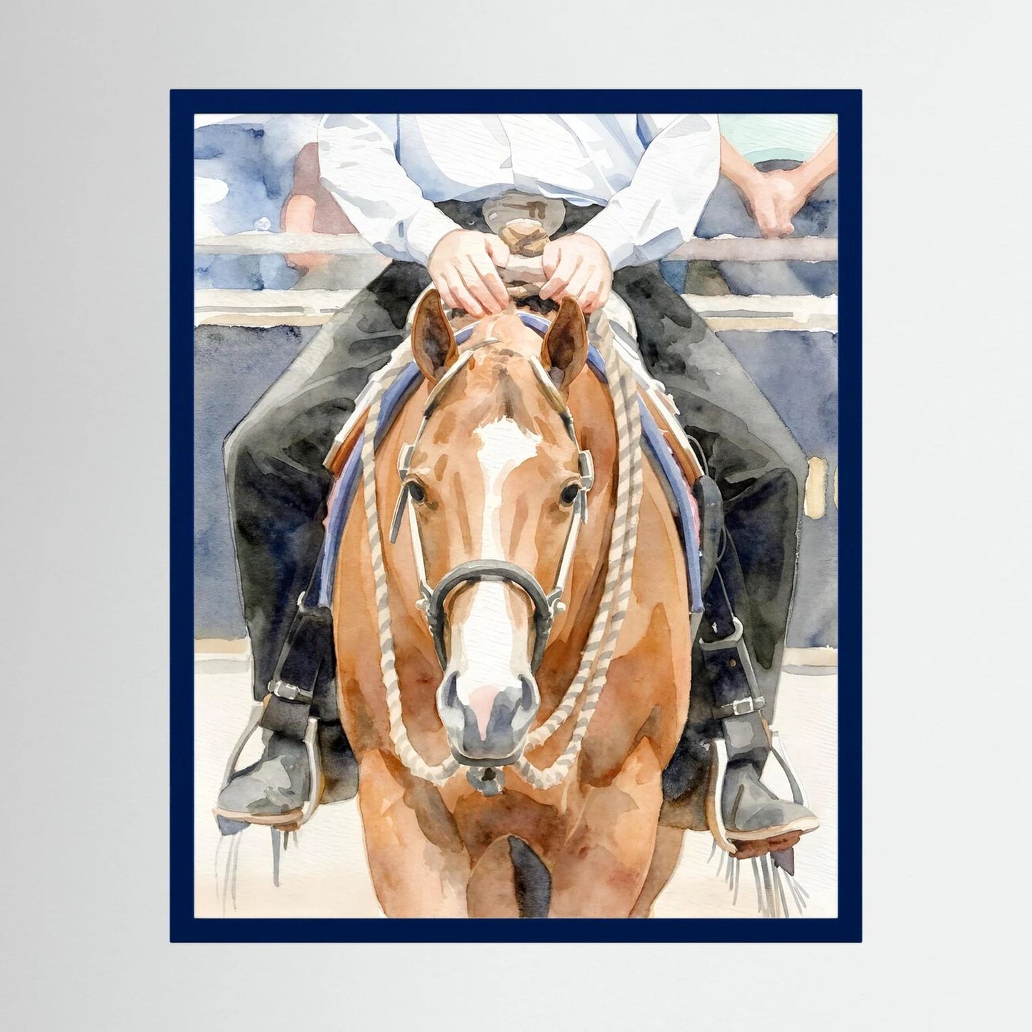 Waiting For Results - Western Pleasure Quarter Horse in Watercolors