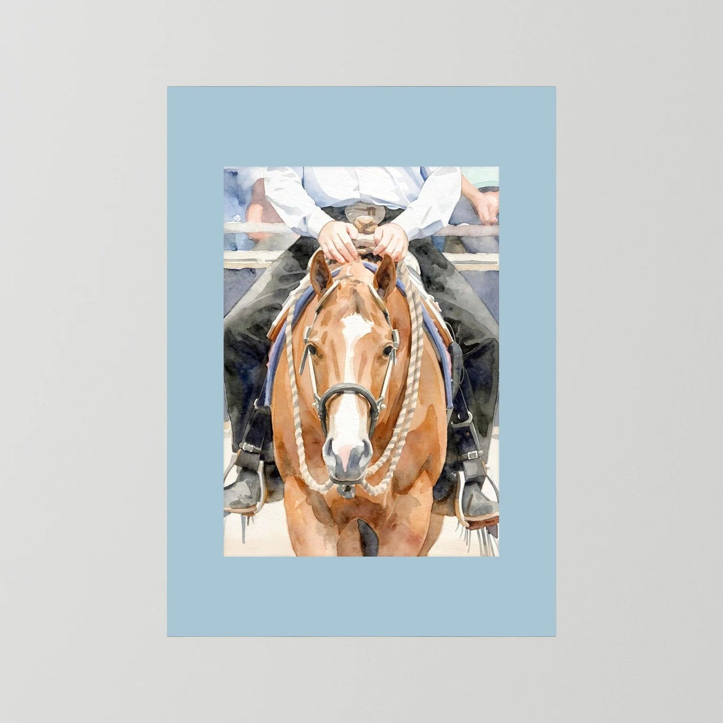 Waiting For Results - Western Pleasure Quarter Horse in Watercolors