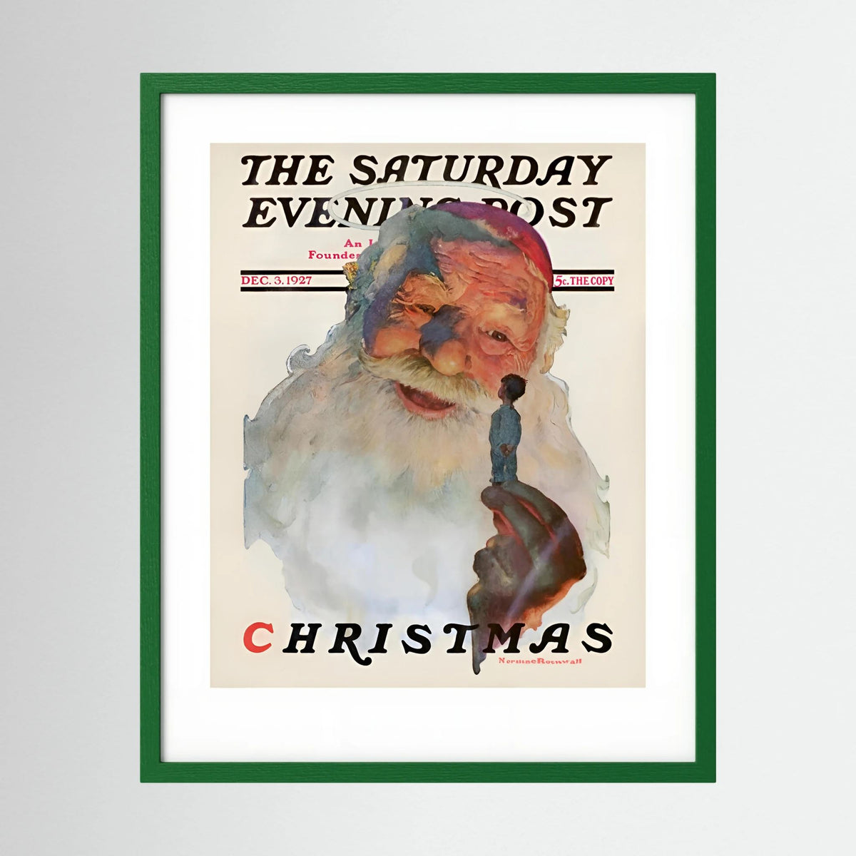 Norman Rockwell “Christmas, 1927” Vintage Santa Print – Heavy Matte Cardstock