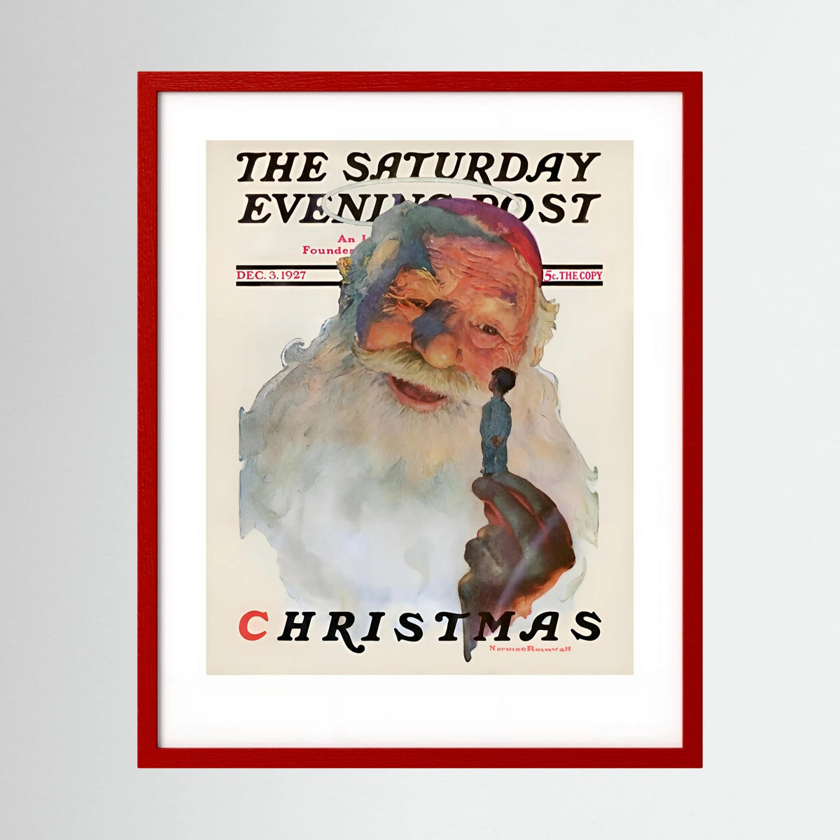 Norman Rockwell “Christmas, 1927” Vintage Santa Print – Heavy Matte Cardstock