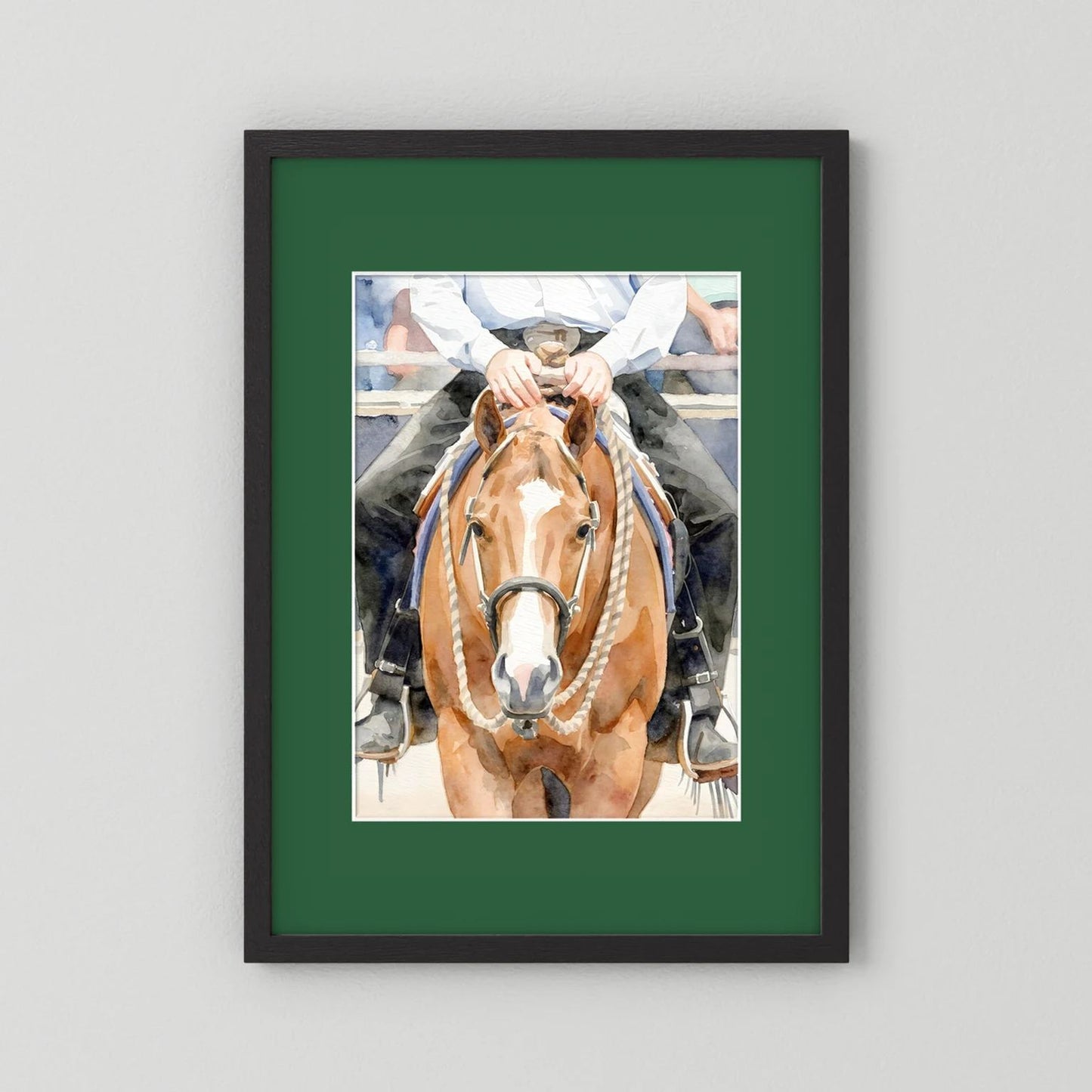 Waiting For Results - Western Pleasure Quarter Horse in Watercolors