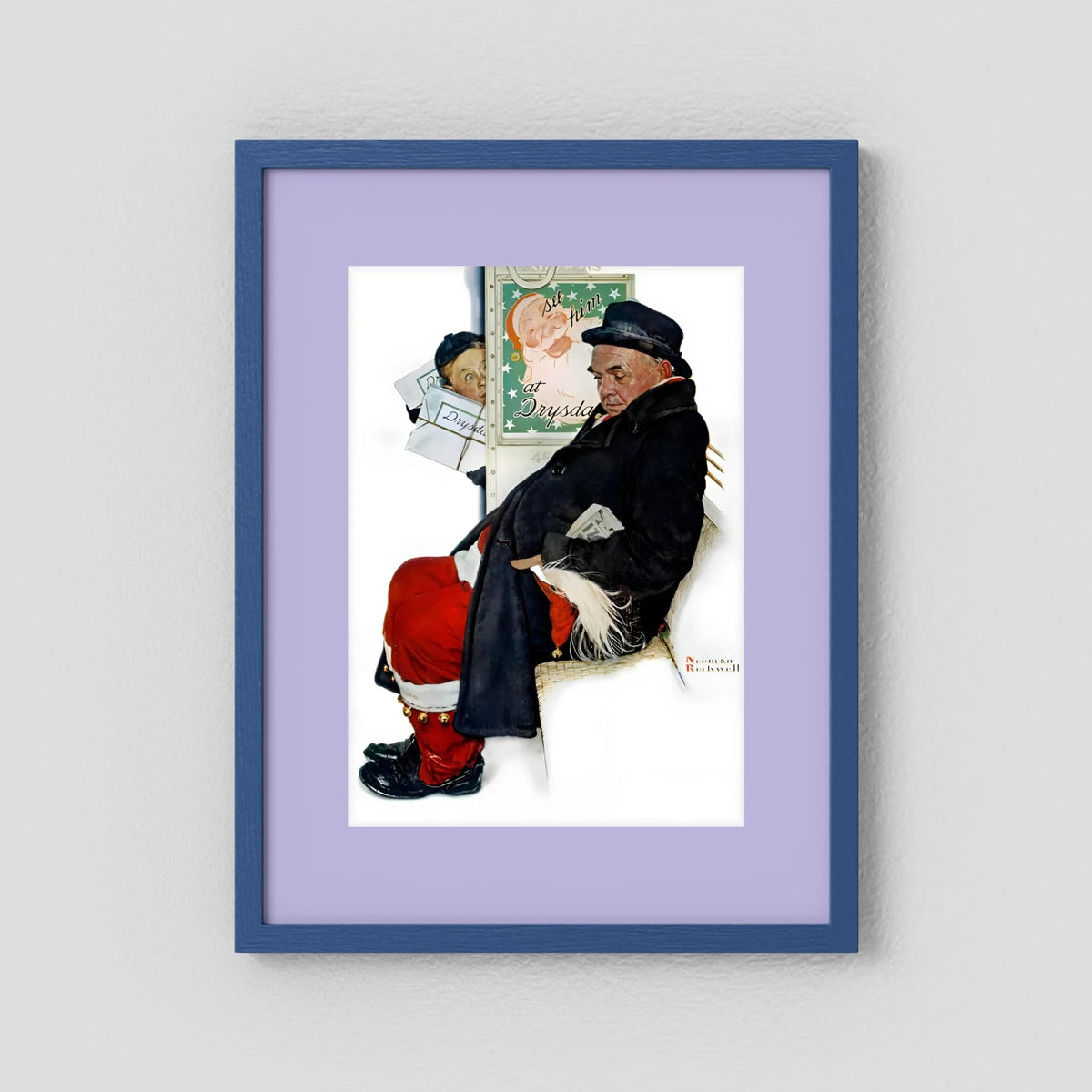 Norman Rockwell “Off Duty Santa” 1940 Vintage Christmas Art Print
