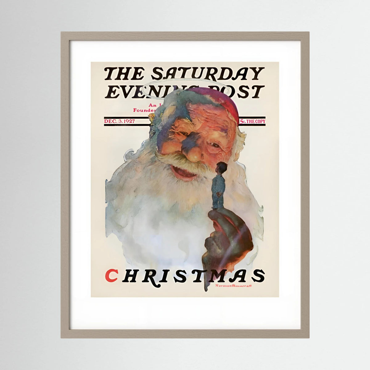 Norman Rockwell “Christmas, 1927” Vintage Santa Print – Heavy Matte Cardstock
