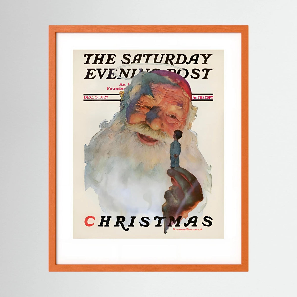 Norman Rockwell “Christmas, 1927” Vintage Santa Print – Heavy Matte Cardstock