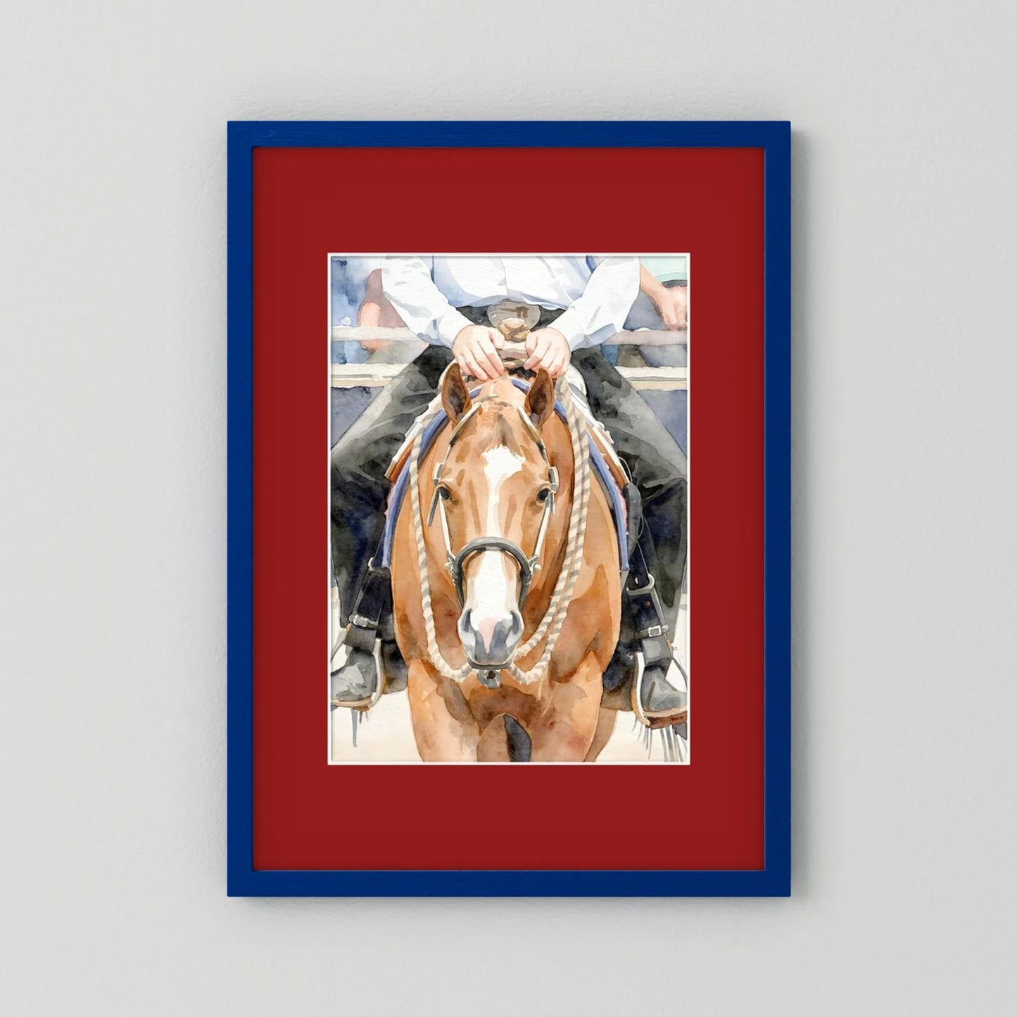 Waiting For Results - Western Pleasure Quarter Horse in Watercolors