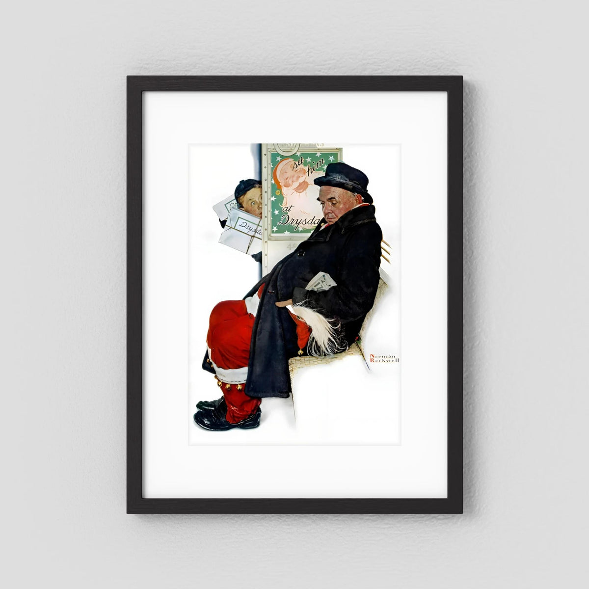 Norman Rockwell “Off Duty Santa” 1940 Vintage Christmas Art Print