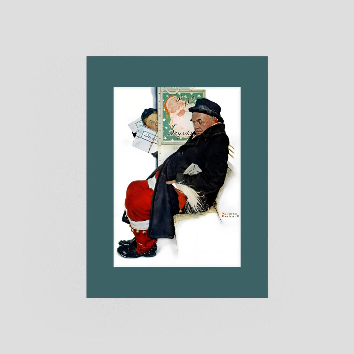 Norman Rockwell “Off Duty Santa” 1940 Vintage Christmas Art Print