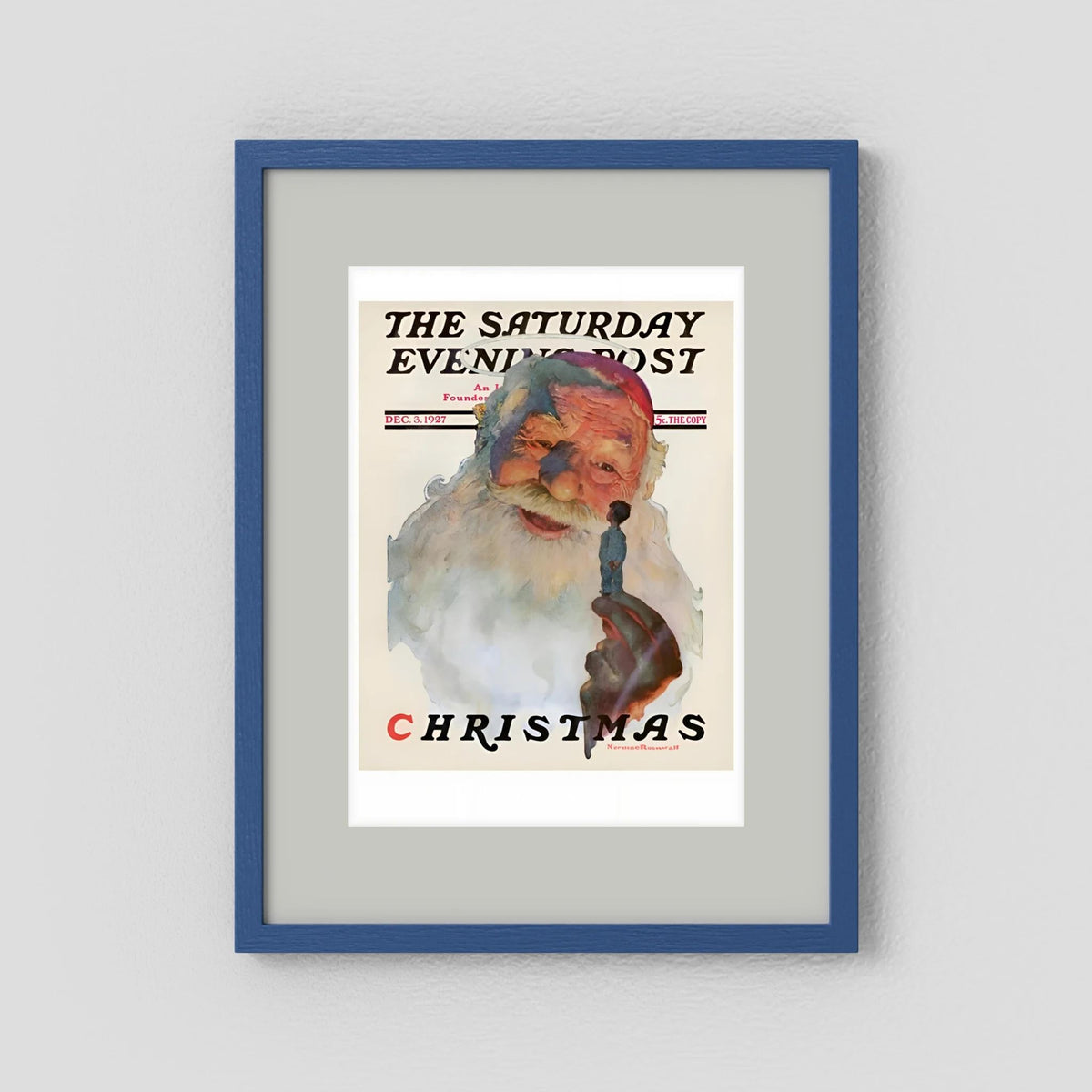 Norman Rockwell “Christmas, 1927” Vintage Santa Print – Heavy Matte Cardstock