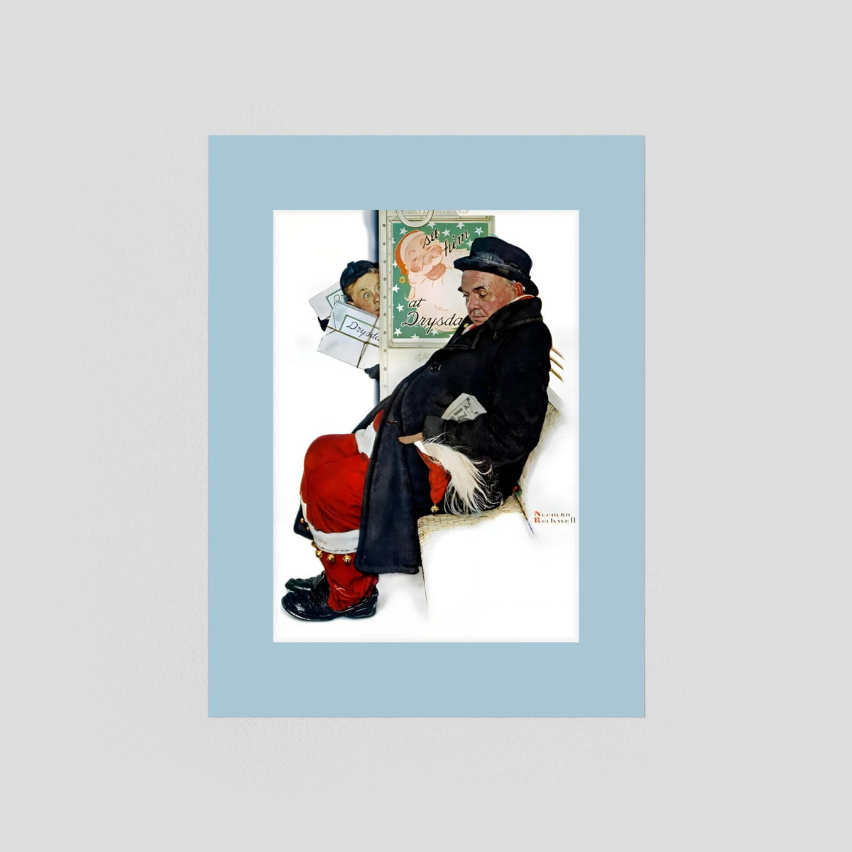 Norman Rockwell “Off Duty Santa” 1940 Vintage Christmas Art Print