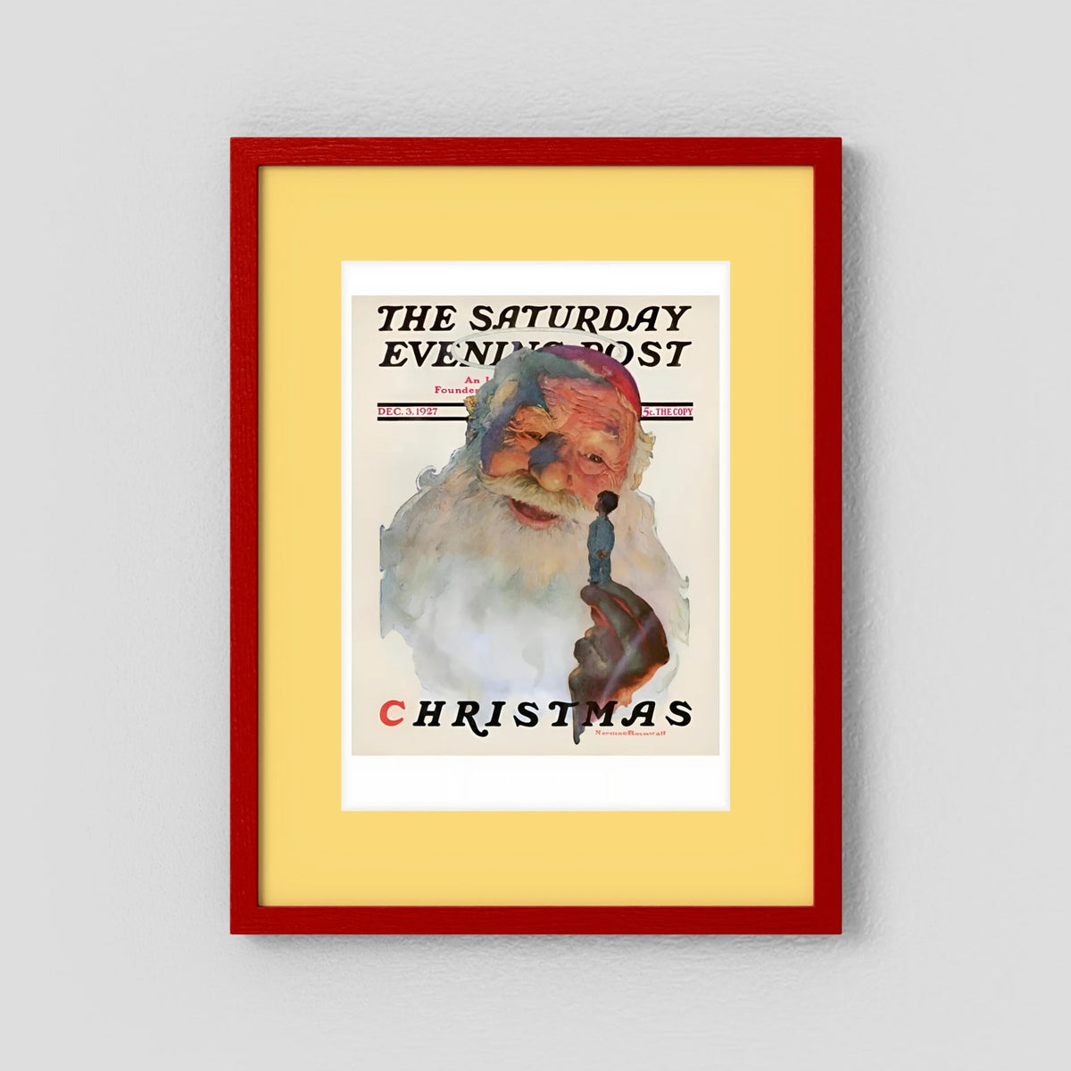 Norman Rockwell “Christmas, 1927” Vintage Santa Print – Heavy Matte Cardstock