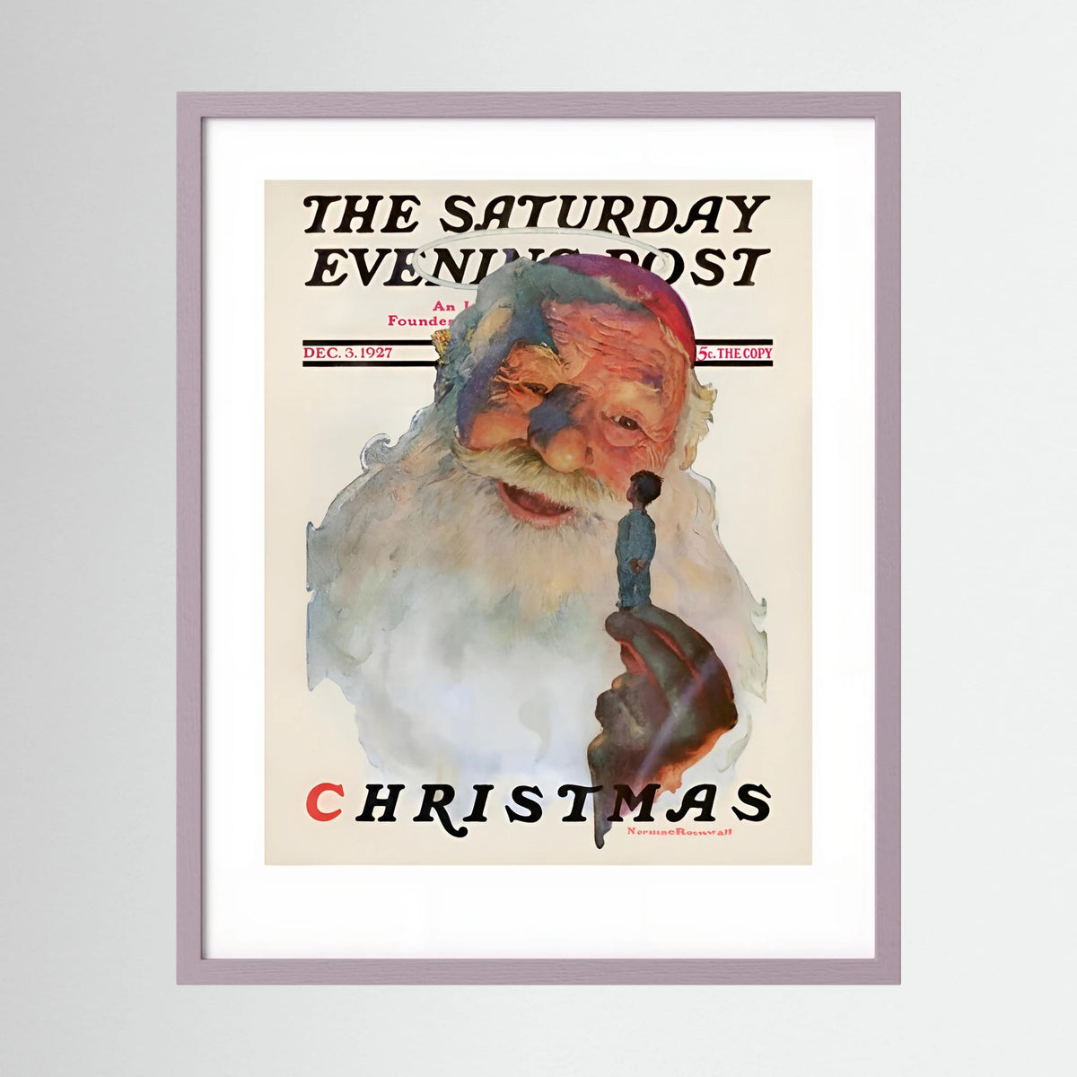Norman Rockwell “Christmas, 1927” Vintage Santa Print – Heavy Matte Cardstock