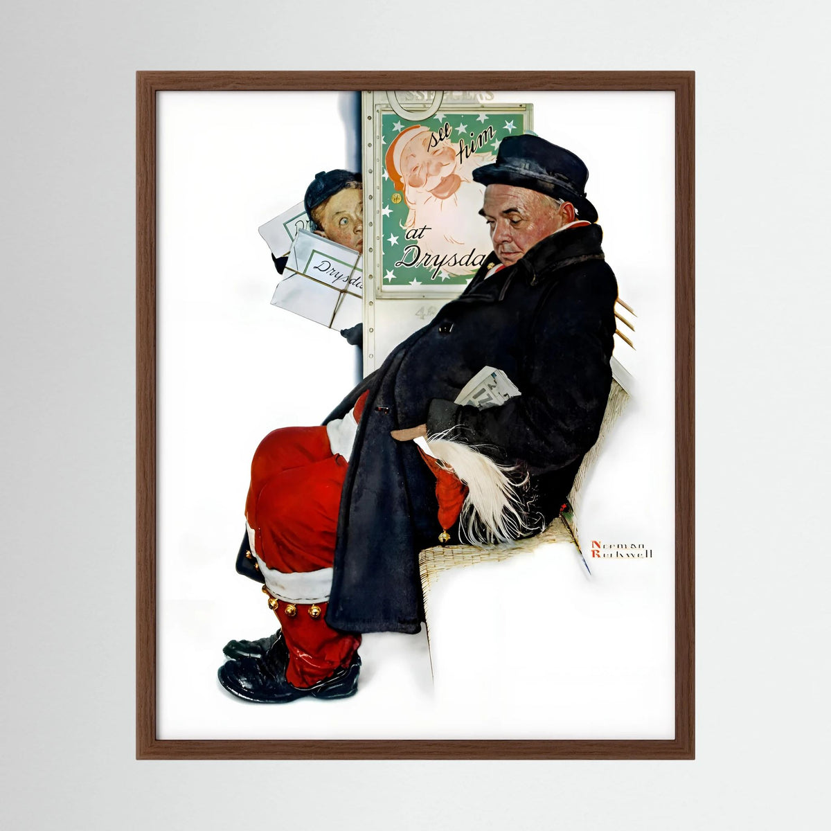 Norman Rockwell “Off Duty Santa” 1940 Vintage Christmas Art Print