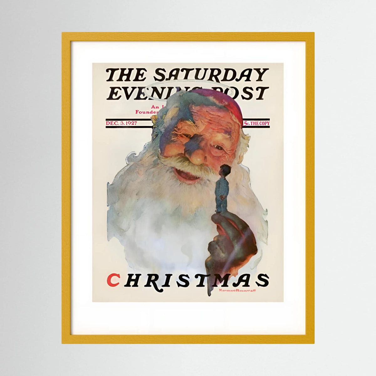 Norman Rockwell “Christmas, 1927” Vintage Santa Print – Heavy Matte Cardstock