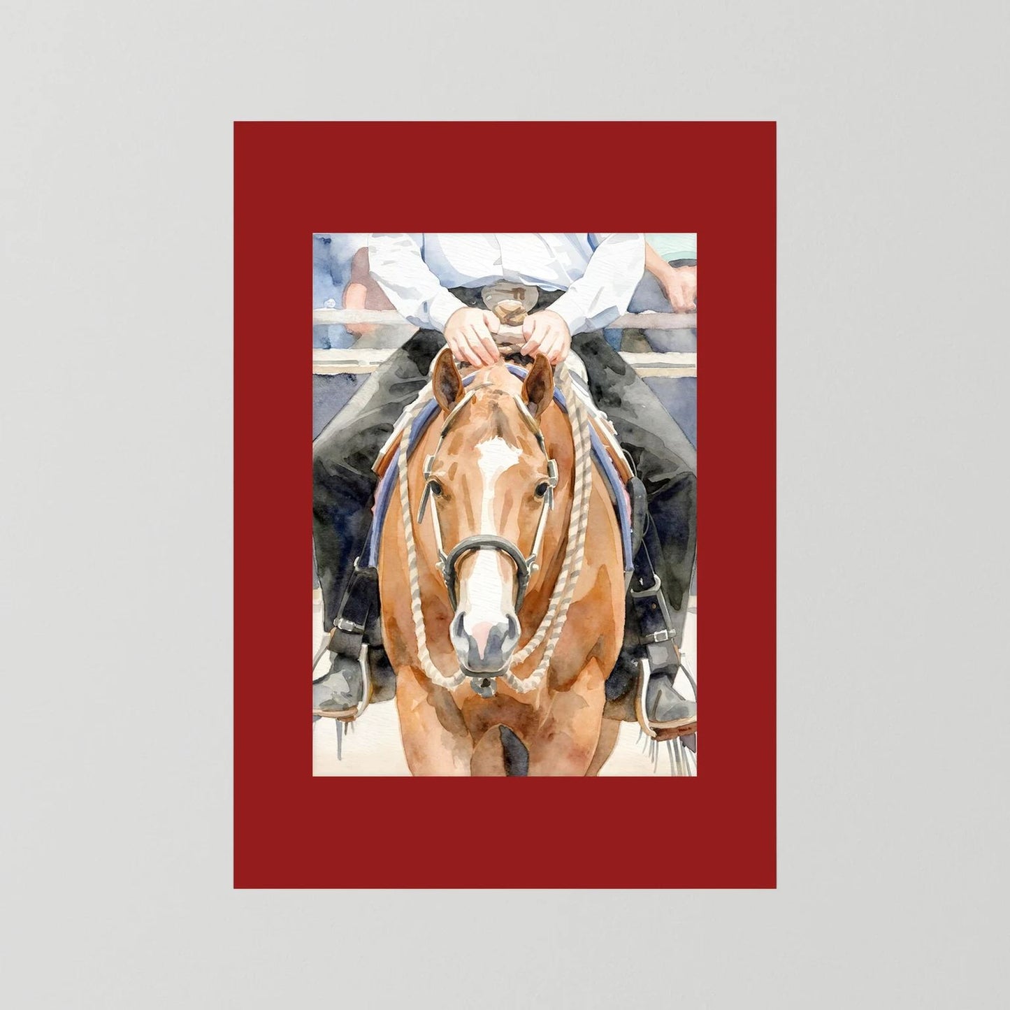 Waiting For Results - Western Pleasure Quarter Horse in Watercolors