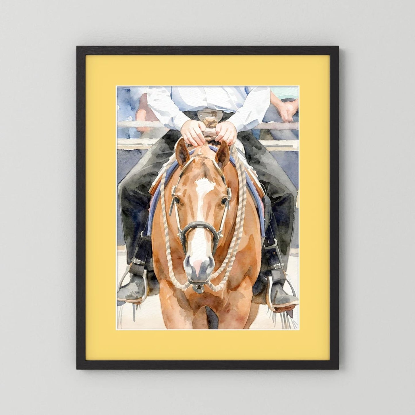 Waiting For Results - Western Pleasure Quarter Horse in Watercolors