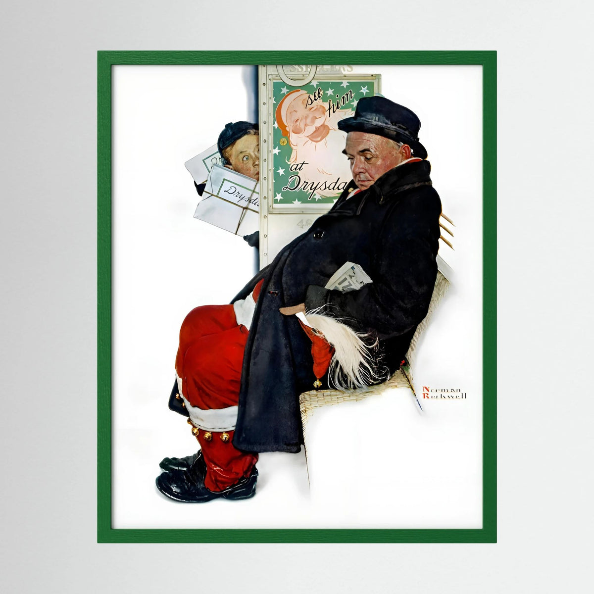 Norman Rockwell “Off Duty Santa” 1940 Vintage Christmas Art Print