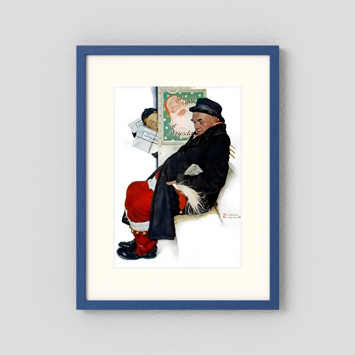 Norman Rockwell “Off Duty Santa” 1940 Vintage Christmas Art Print