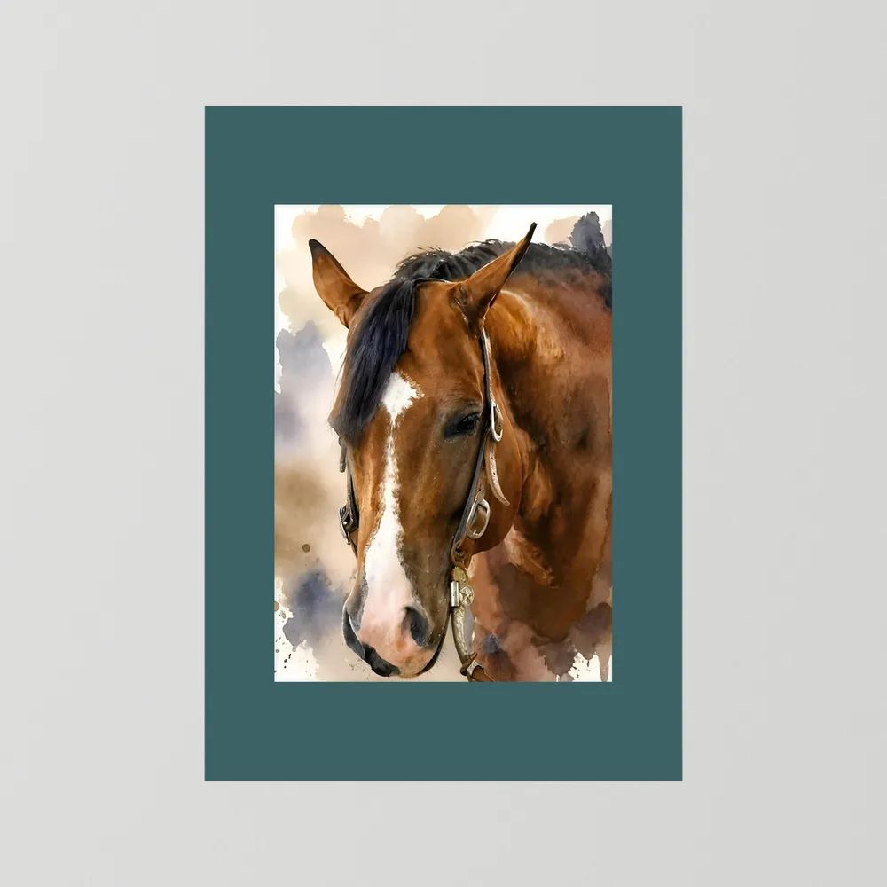 Bridle & Soft Wash — Quarter Horse Watercolor
